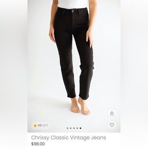 Carly Jean Los Angeles Black Straight Leg Jeans